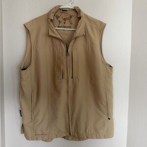 SCOTTeVEST Mens Large Beige Utility Cargo Outdoor  Pockets Full Zip TEC